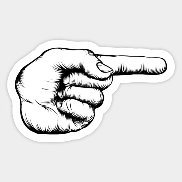 the finger pointing Sticker by ghjura